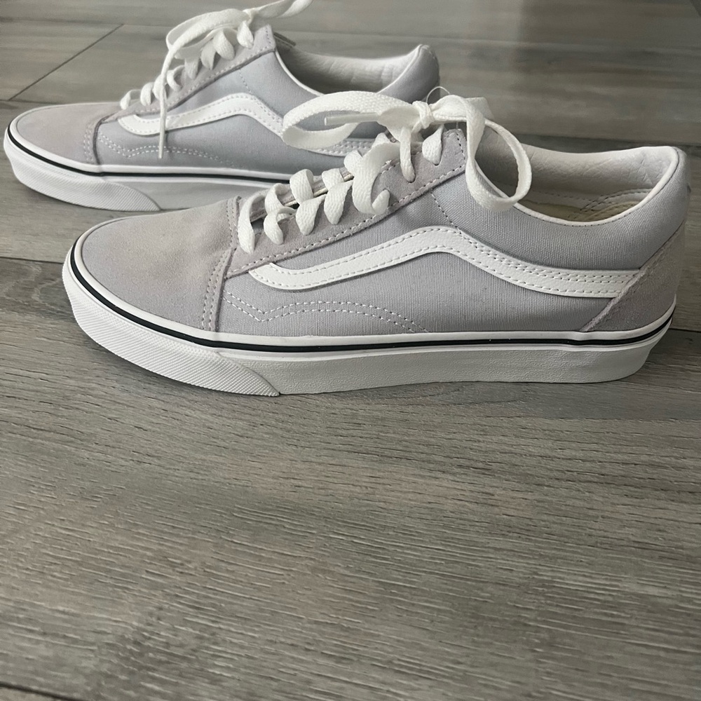 Gray and White Sneakers
